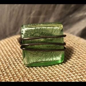 Handmade Green Glass Ring